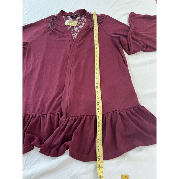 NWT Suzanne Betro XL Lace Back Burgundy Open Cardigan Career Church Event - Picture 5 of 6